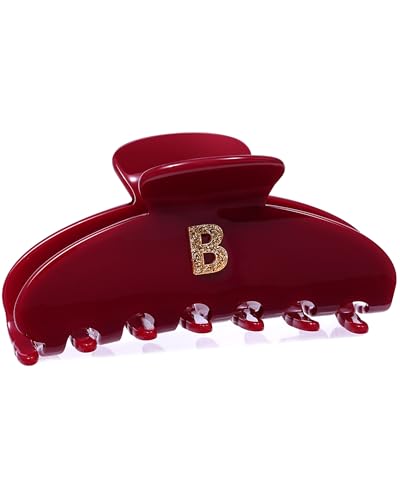 Mesovor Initial Hair Claw Clip, 3.9" Cherry Red Acetate Letter Clip