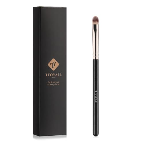TEOYALL Flat Rounded Concealer Brush for Precise Spot and Blemish Coverage