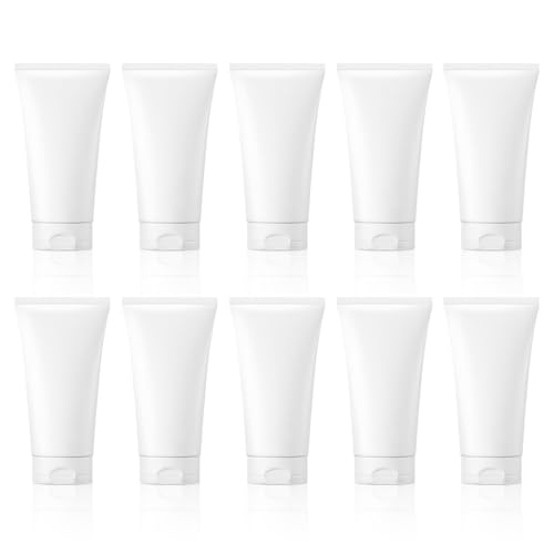 10-Pack Empty Squeeze Travel Bottles - 20ml Refillable Plastic Containers with Flip Caps for Lotions, Shampoos and Creams