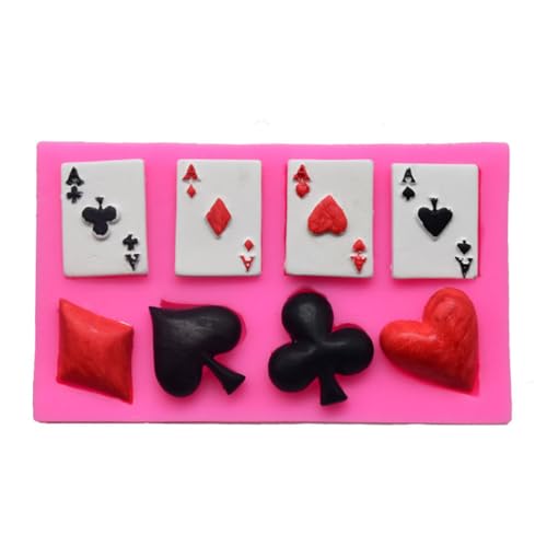 GRIRIW Poker Playing Card Silicone Mold for Fondant Chocolate Candy Cake Decorating