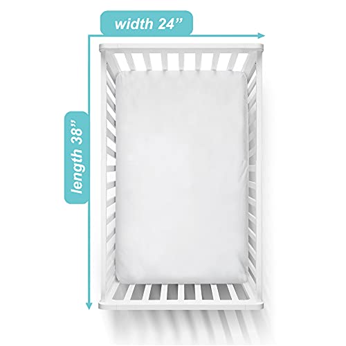 2 Pack Mini Crib Sheets - 100% Cotton, Gray Star & White, 38x24