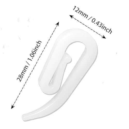 200-Piece Plastic Curtain Hooks for Track Sliders and Roller Rings, 1.1 Inch