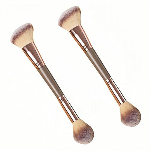FANBODTA 2-in-1 Dual-Ended Makeup Brush - Soft Synthetic Bristles for Foundation, Concealer & Powder