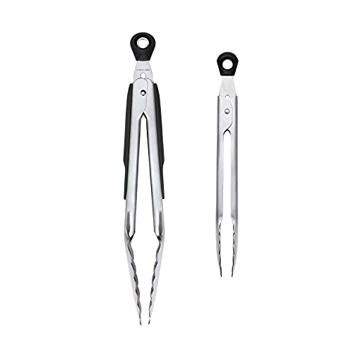 OXO Good Grips 2-Piece Tong Set, Silver