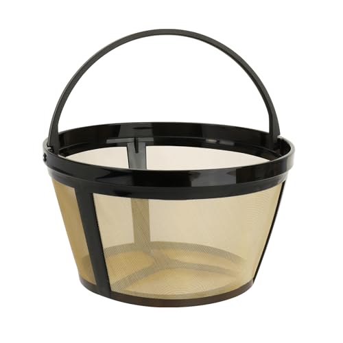 LIS ADORN Reusable Coffee Filter for 8-12 Cup Makers - Gold Tone Stainless Steel Mesh