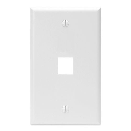 Leviton QuickPort Wall Plate, Single Gang 1-Port, White