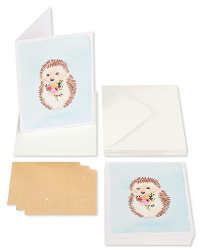 Hedgehog with Flower Blank Cards & Envelopes Set - 14 Count