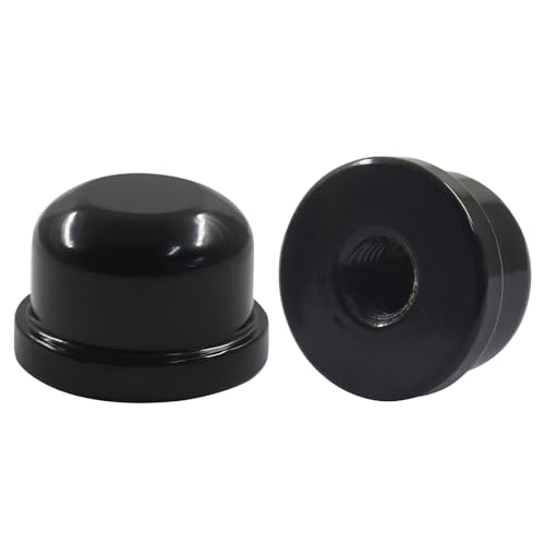 OSVJE Solid Black Lamp Finials 2 Pack - 1/2 Inch Tall 1/4-27 Thread for Shade Holder Harp