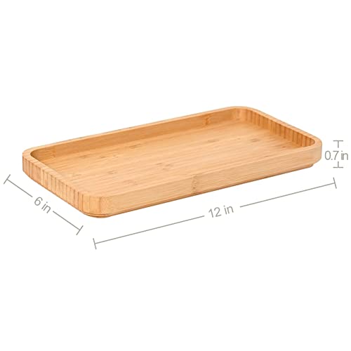 Bamboo Vanity Tray for Bathroom Storage - 11.8 x 6 in