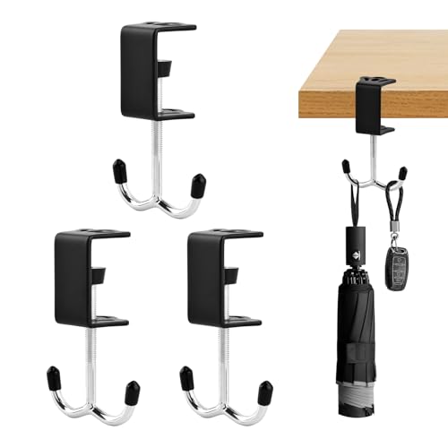 Adjustable Desk Hook Set - 3 Heavy-Duty Handbag Hangers