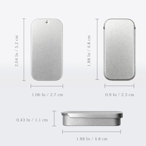 Slide-Top Aluminum Tin Containers 6-Pack - Mini Metal Boxes for Lip Balm and Small Items