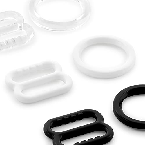 Dritz Lingerie Strap Slides - Clear, Black & White Set