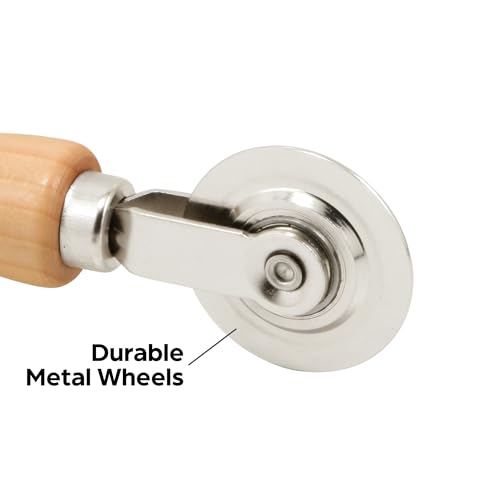 Screen Rolling Tool with Wood Handle and Steel Wheels