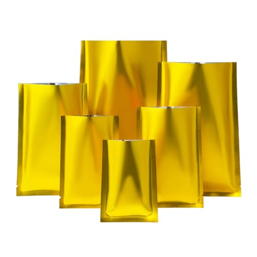 Gold Mylar Heat Sealable Sample Bags - 200 Pack (2.36x3.54 inch)