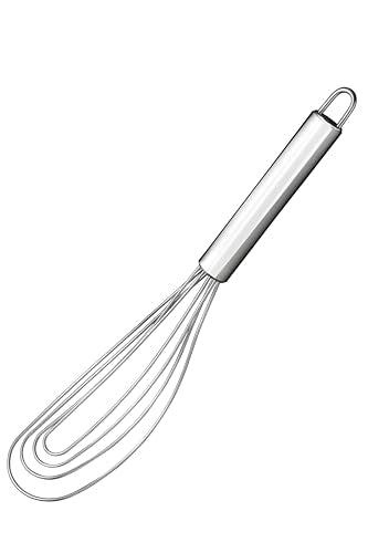 Tafond 10.63-Inch Stainless Steel Flat Whisk for Egg Beating & Mixing - Kitchen Utensil