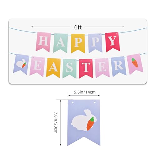 Happy Easter Banner Kit with Bunny Carrot Flags and String