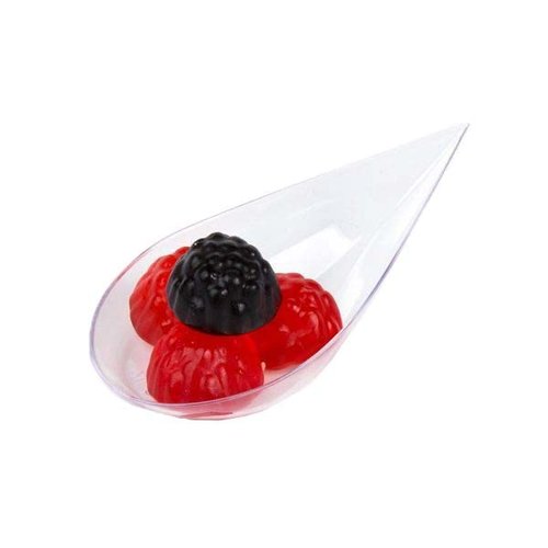 480 Case Tiny Clear Appetizer Plates Mini Plastic Dessert Spoons Professional-Grade Recyclable Party Small Serving Platter Clear Disposable Plates Serving Tray for Events CMJJ