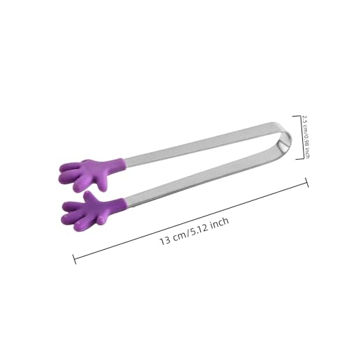 Aissmmeio 4PCS Silicone Mini Tongs, 5-Inch Hand-Shaped Serving Tongs