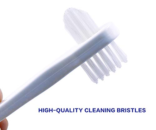 ORAPICH Denture Cleaning Brush Set - Dual-Head T-Shaped Toothbrush 3 Count
