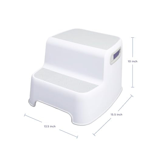 Ubbi Wide 2 Step Stool for Kids & Toddler Potty Training, Non-Slip, One Size