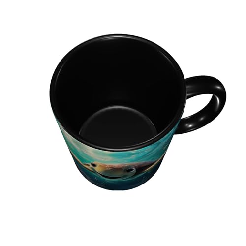 Turquoise Sea Turtle Coffee Mug 11oz Ceramic Tea Cup Funny Porcelain Gift