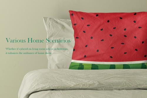 Watermelon Throw Pillow Cover 12x20 Inches - Summer Decor (Pack of 1)