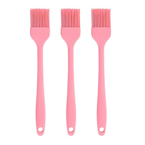 Silicone Basting Brush Set for BBQ & Cooking - 3 PCS Pink