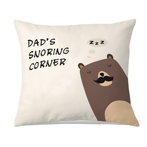 Dad's Snoring Corner Flannel Pillowcase - Family-2 18x18 Inch Throw Cover