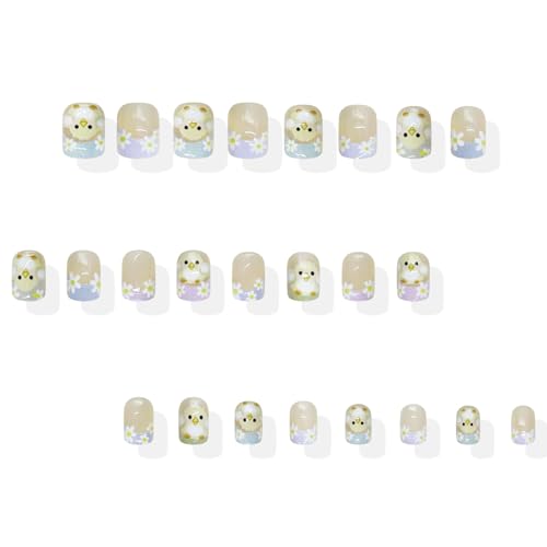 GRITOSE Easter Press on Nails Colorful French Tip False Nails