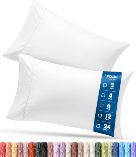 Queen Size Pillow Cases Set of 6 - Ultra Soft White Microfiber Covers