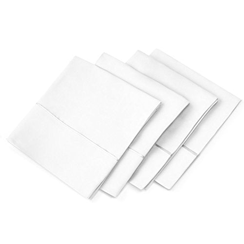 Vera Nice Aloe Vera Infused Microfiber Pillow Cases 4-Pack – Hypoallergenic, Eco-Friendly, Soft & Durable Bedding – Standard/Queen White