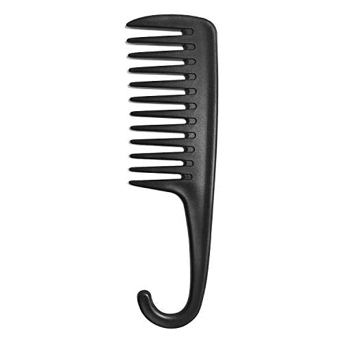 Wapodeai Wide Tooth Shower Comb with Hook for Curly and Wet Hair