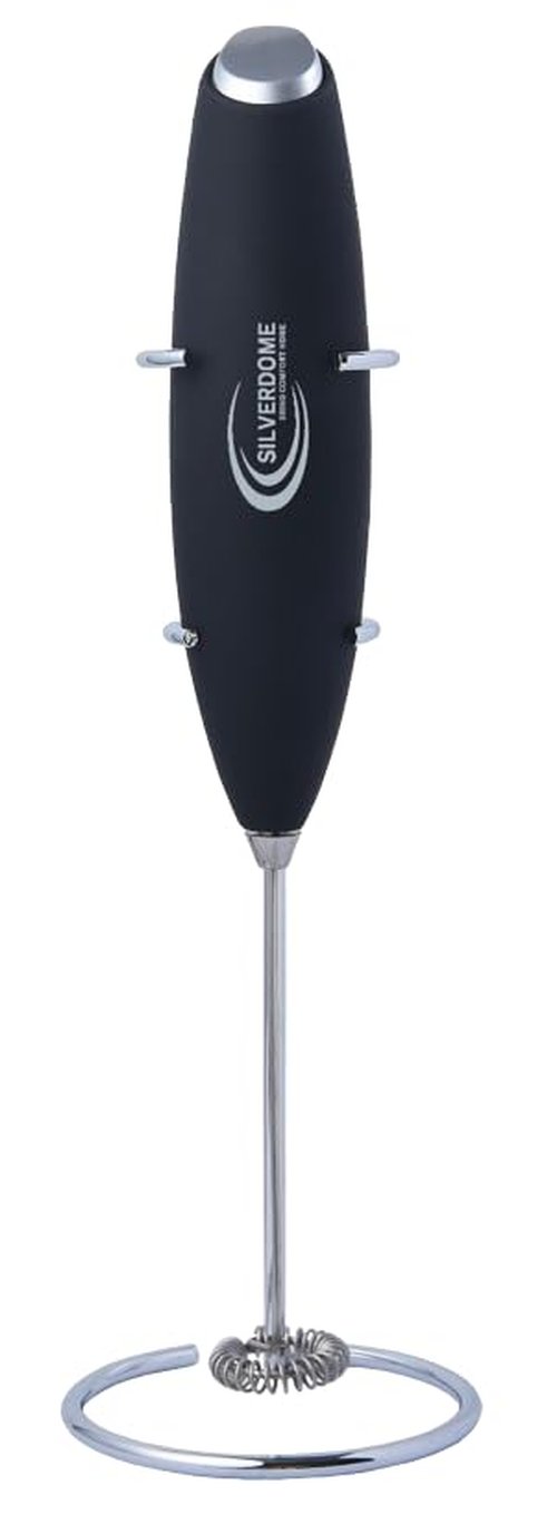 Silverdome's Powerful Handheld Milk Frother, Stainless Steel whisk for Silky Foam in Seconds, Battery Operated(Not Included), Perfect for café-style drinks, Coffee, Lattes, Cappuccino, Hot Chocolate.