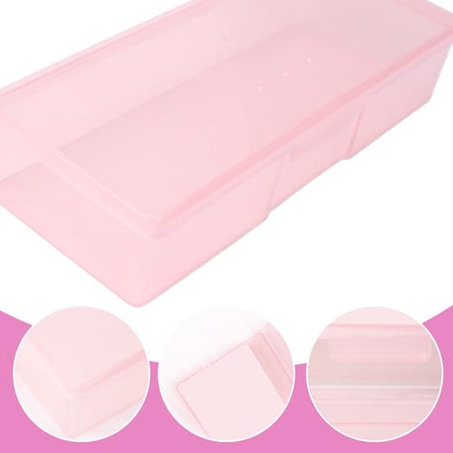 Suseniii Large Nail Storage Box - 4PCS Pink Manicure Tool Organizer
