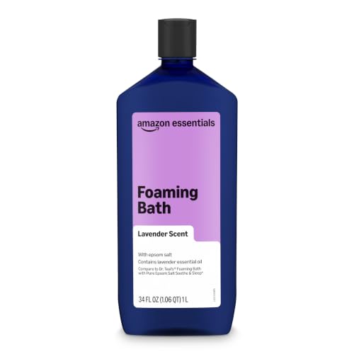 Amazon Essentials Lavender Scented Foaming Bath with Epsom Salt, 34 oz