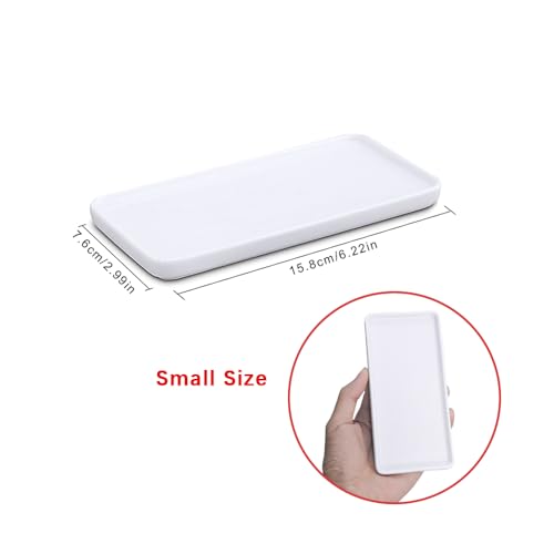 Small Ceramic Vanity Tray - Elegant Bathroom Organizer for Jewelry & Cosmetics