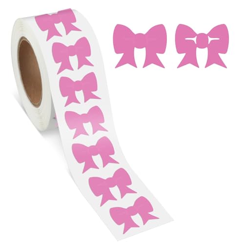 500 Pcs Pink Bow Tanning Stickers Roll Self-Adhesive Sunbathing Body Strips