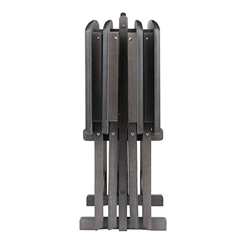 WINSOME Dorian Oversized Snack Table Set, Oyster Gray (Brown Base) (replace color may vary)., 23.62 x 15.75 x 25.51, 5pc