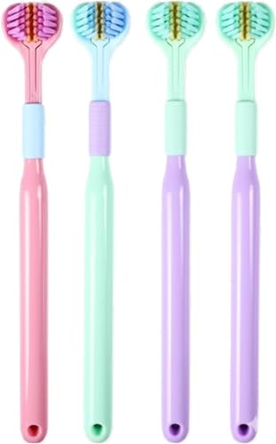 3-Sided Toothbrush Soft Bristle 4-Pack for Adults and Youth Oral Care