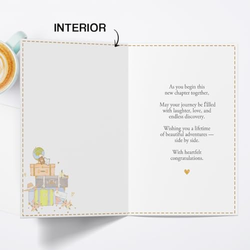 Hongshan Romantic Wedding Card with Premium Envelope - 5.3" x 8"
