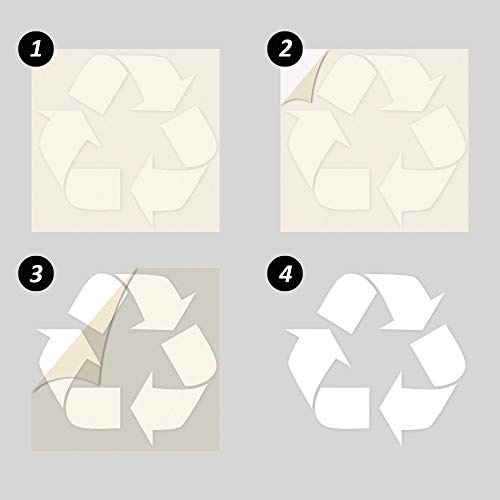 Ignixia 2 Pack Recycle Stickers for Trash Can - White, 5x5 Inches