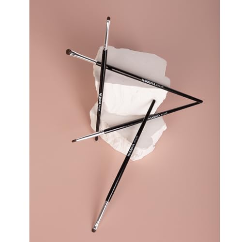 MARROSA Small Eyeshadow & Eyeliner Makeup Brushes Set with Natural Pony Hair