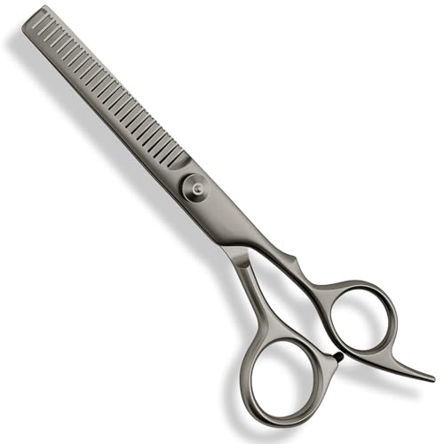 Kootinn 6-Inch Professional Hair Thinning Scissors Black Stainless Steel Barber Shears