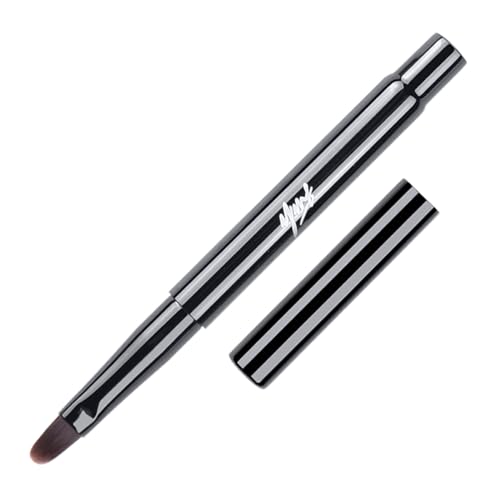 ACOSBRUOP Retractable Lip Brush with Cap Black Travel Lipstick Applicator