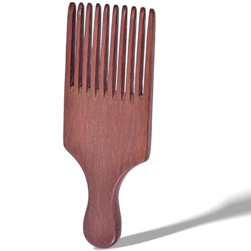 Zoolinn Wooden Beard Pick and Coarse Hair Comb with Ergonomic Handle
