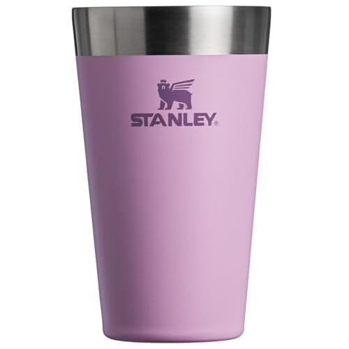 STANLEY Adventure Stacking Beer Pint Glass 16oz | Stackable Drinking Cup for Cold Beverages | Dishwasher Safe | Insulated Stainless Steel Tumbler | BPA-Free | Lilac