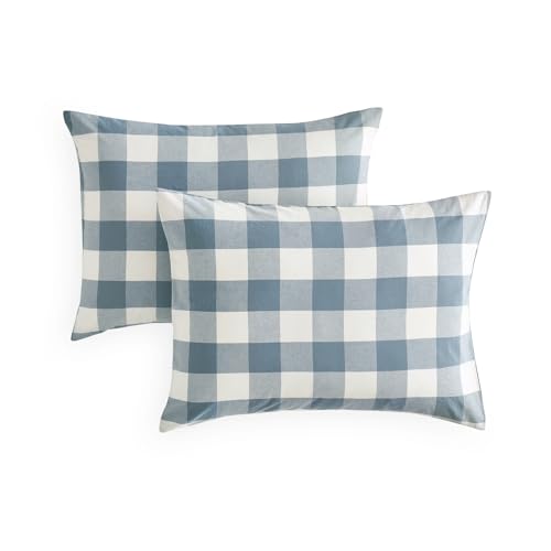 Wake In Cloud Plaid Pillow Cases Set of 2 - 100% Cotton, 20x26 inches