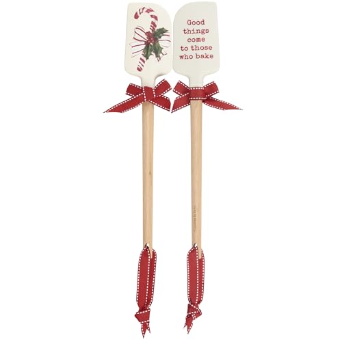 Christmas Silicone Spatula with Vintage Candy Cane & Holiday Sentiment