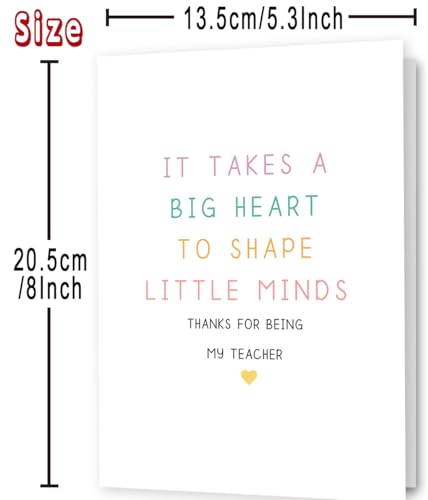 Funny Teacher Appreciation Card Gift with Envelope | 5x7 Inch
