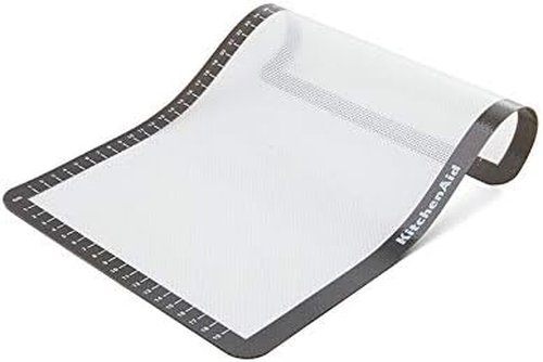 KitchenAid Silicone Baking Mat - Medium 9x14-Inch, Non-Stick Gray Surface for Easy Baking
